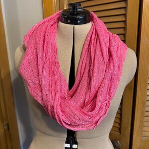 Pink Sequin Stripe Detail Infinity Scarf